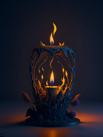 Whismical Candle. AI generated illustrationの素材