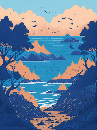 Rehoboth landscape. AI generated illustrationの素材