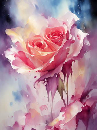 Close-up Rose flowers. AI generated illustrationの素材
