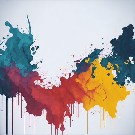 Abstract water color splash. AI generated illustrationの素材