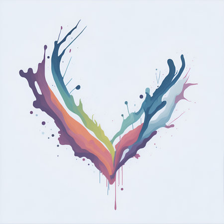 Cartoon watercolor splash heart shape. AI generated illustrationの素材