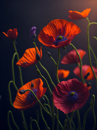 Beautiful flowers. AI generated illustrationの素材