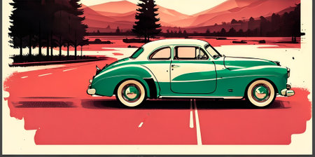 Beautiful car illustration. AI generated illustrationの素材