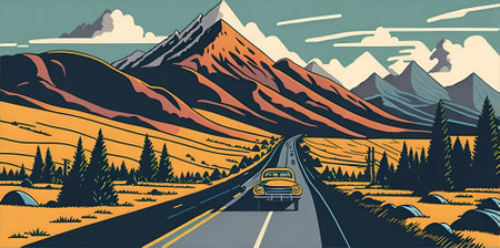 Beautiful car illustration. AI generated illustrationの素材