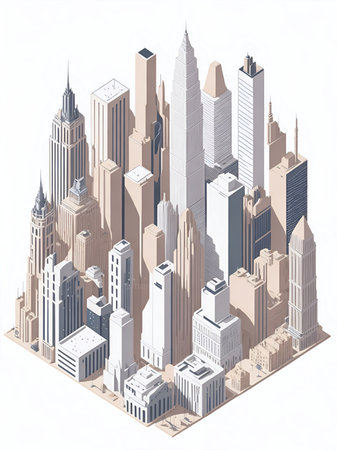 Cityscape. AI generated illustrationの素材