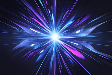 Abstract cyber light background. AI generated illustrationの素材