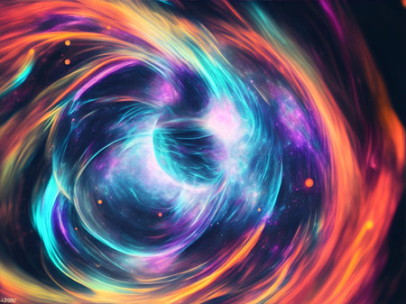 Abstract cyber light background. AI generated illustrationの素材