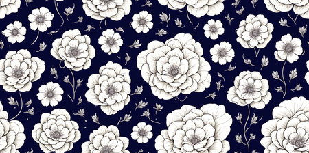 Spring flowers cartoon. AI generated illustrationの素材