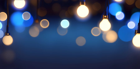 Defocused bokeh lights background. AI generated illustrationの素材