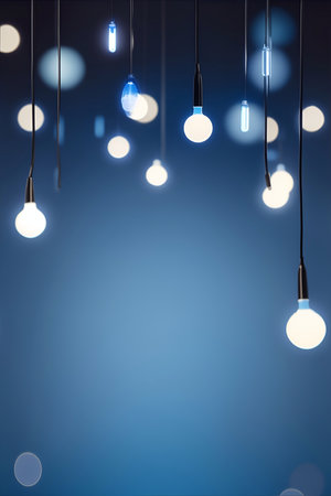 Defocused bokeh lights background. AI generated illustrationの素材