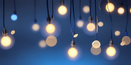 Defocused bokeh lights background. AI generated illustrationの素材