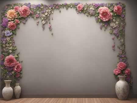 Concrete backdrop. AI generated illustrationの素材