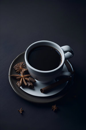 Cup of coffee. AI generated illustrationの素材