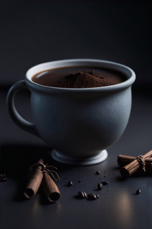 Cup of coffee. AI generated illustrationの素材