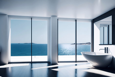 Modern bathroom concept. AI generated illustrationの素材