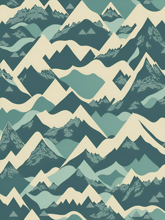Mountains landscape. AI generated illustrationの素材