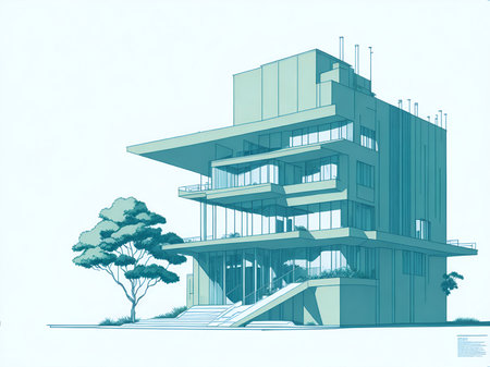 Beautiful house drawing. AI generated illustrationの素材