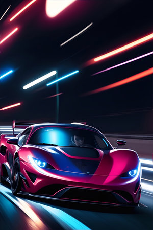 Car moving. AI generated illustrationの素材
