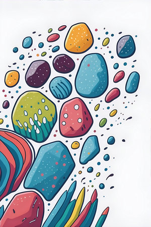 Pebbles stones. AI generated illustrationの素材
