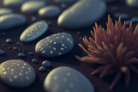 Pebbles stones. AI generated illustrationの素材