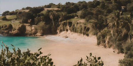Beach paysage. AI generated illustrationの素材