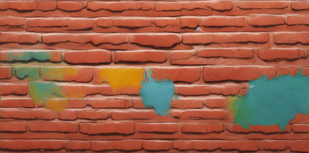 Vintage brick wall. AI generated illustrationの素材