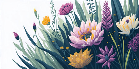 Spring flowers. AI generated illustrationの素材