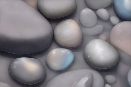 Close-up colorful stones. AI generated illustrationの素材