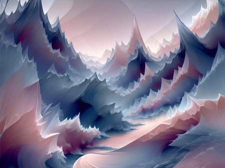 Abstract landscape transformation. AI generated illustrationの素材