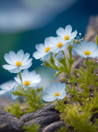 Closeup beautiful spring flowers. AI generated illustrationの素材