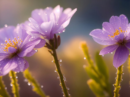 Closeup beautiful spring flowers. AI generated illustrationの素材