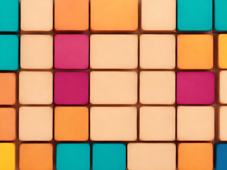 Colorful blocks aligned. Abstract background. AI generated illustrationの素材