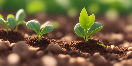 Seed growing green. Eco concept. AI generated illustrationの素材