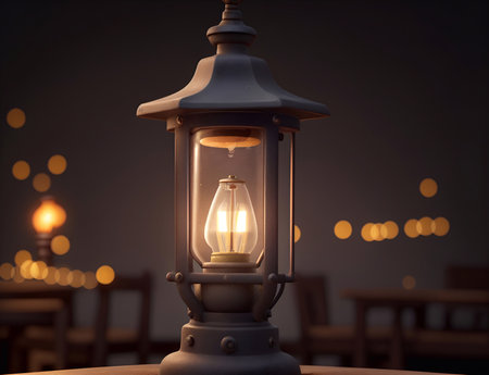 Vintage lamp. AI generated illustrationの素材