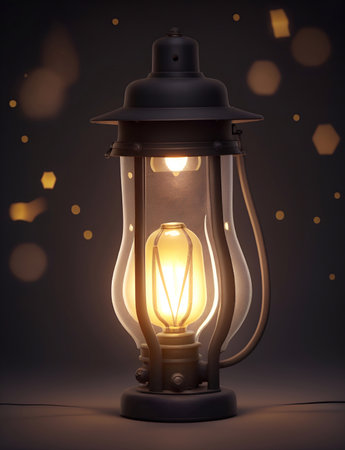 Vintage lamp. AI generated illustrationの素材