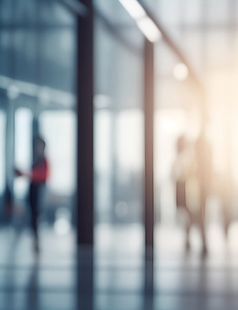 Business themed blurred background. AI generated illustrationの素材
