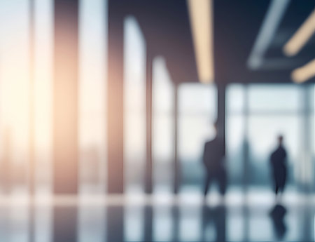 Business themed blurred background. AI generated illustrationの素材