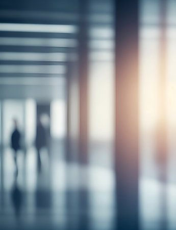 Business themed blurred background. AI generated illustrationの素材