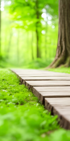 Walk way in the forest. AI generated ilustrationの素材