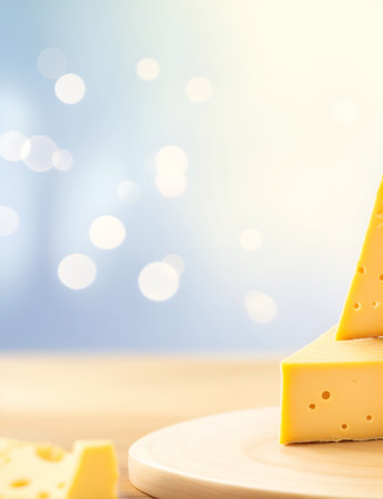 Cheese themed background. AI generated illustrationの素材