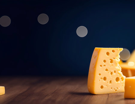 Cheese themed background. AI generated illustrationの素材