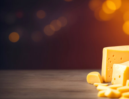Cheese themed background. AI generated illustrationの素材