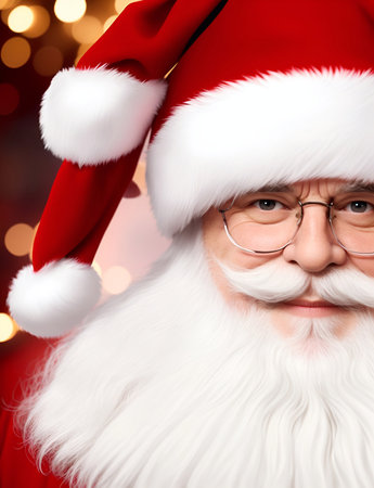 Santa Claus portrait. AI generated illustrationの素材