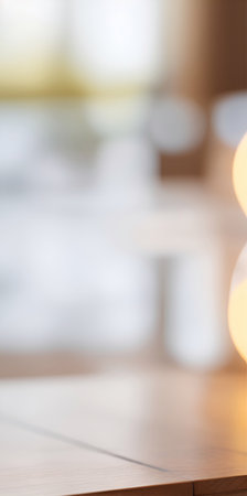 Clean table themed blur background. AI generated illustrationの素材