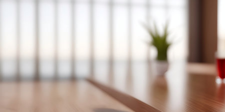 Clean table themed blur background. AI generated illustrationの素材