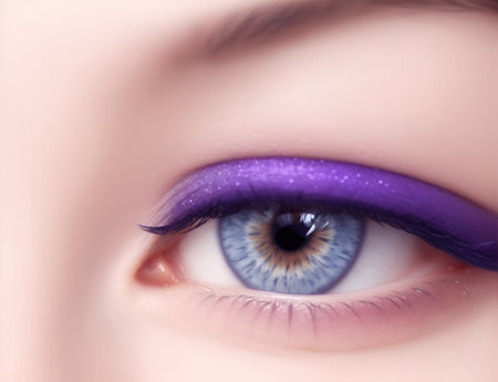 Close up woman eye. AI generated illustrationの素材