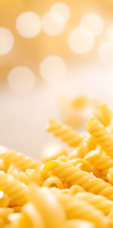 Italian pasta. Bokeh blur bacground. AI generated illustrationの素材