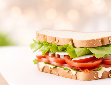 Sandwich food. AI generated illustrationの素材
