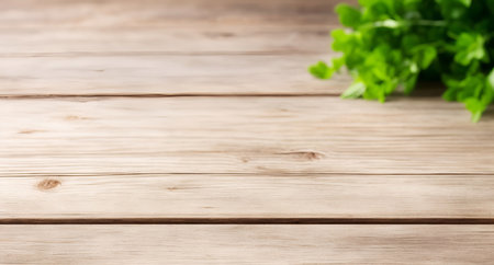 Clean rustic wooden table. AI generated illustrationの素材