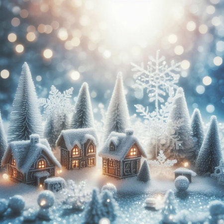 Beautiful winter frozen background. AI generated illustrationの素材